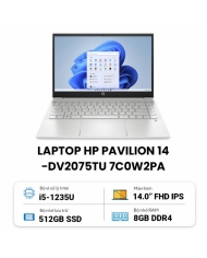 Laptop HP Pavilion 14-dv2075TU 7C0W2PA (Core i5 1235U/ 8GB/ 512GB SSD/ Intel Iris Xe Graphics/ 14.0inch Full HD/ Windows 11 Home/ Silver/ Hợp kim nhôm)