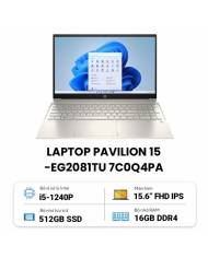 Laptop HP Pavilion 15-eg2081TU 7C0Q4PA (Core i5 1240P/ 16GB/ 512GB SSD/ Intel Iris Xe Graphics/ 15.6inch Full HD/ Windows 11 Home/ Gold/ Hợp kim nhôm)