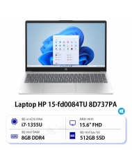 Laptop HP 15 fd0084TU 8D737PA (Core i7 1355U/ 8GB/ 512GB SSD/ Intel Iris Xe Graphics/ 15.6inch Full HD/ Windows 11 Home/ Bạc)