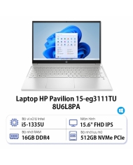 Laptop HP Pavilion 15-eg3111TU 8U6L8PA (Core i5 1335U/ 16GB/ 512GB SSD/ Intel Iris Xe Graphics/ 15.6inch Full HD/ Windows 11 Home/ Silver/ Vỏ nhôm)