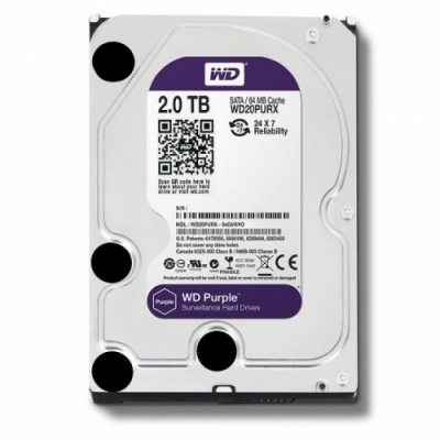 Ổ cứng HDD WD Purple 2TB 3.5 inch, 5400RPM, SATA, 256MB Cache (WD22PURZ)