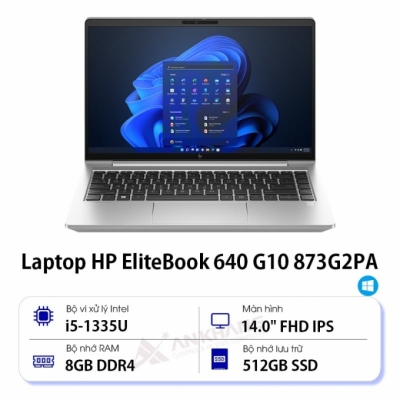Laptop HP EliteBook 640 G10 873G2PA (Core i5 1335U/ 8GB/ 512GB SSD/ Intel Iris Xe Graphics/ 14.0inch Full HD/ Windows 11 Home/ Silver/ Vỏ nhôm)