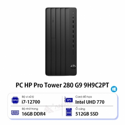 Máy tính để bàn HP Pro Tower 280 G9 9H9C2PT (Core i7 12700/ Intel H670/ 16GB/ 512GB SSD/ Intel UHD Graphics 770/ Windows 11 Home)