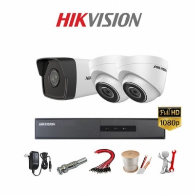 Trọn bộ 3 Camera IP 2MP-1080P H265+ (Có Mic thu âm thanh)