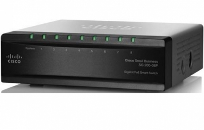 8-Port 10/100/1000Mbps Gigabit PoE Smart Switch Cisco SG200-08P
