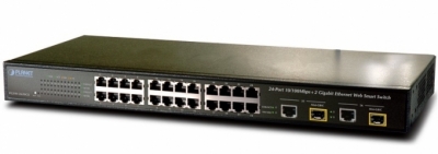 24-Port 10/100Mbps + 2 Gigabit TP / FP Combo Web Smart Switch PLANET FGSW-2620CS