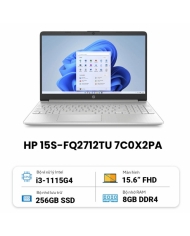 Laptop HP 15s-fq2712TU 7C0X2PA (Core™ i3-1115G4 | 8GB | 256GB | UHD Graphics | 15.6 inch FHD | Windows 11 | Natural Silver)