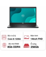 Laptop Dell Latitude 3430 L3430I58G256SSD (Core i5 1235U/ 8GB/ 256GB SSD/ Intel Iris Xe Graphics/ 14.0inch/ NoOS/ Black/ 1 Year)