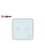 CÔNG TẮC ZIGBEE JAVIS 2 GANG VUÔNG VIỀN BẠC
