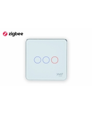 CÔNG TẮC ZIGBEE JAVIS 3 GANG VUÔNG VIỀN BẠC