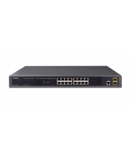 16 port 10/100/1000BASE-T + 2 port 100/1000BASE-X SFP Managed Switch PLANET GS-4210-16T2S